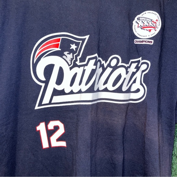 vintage Y2K New England Patriots #12 Tom Brady Shirt L NFL Football - Picture 2 of 4
